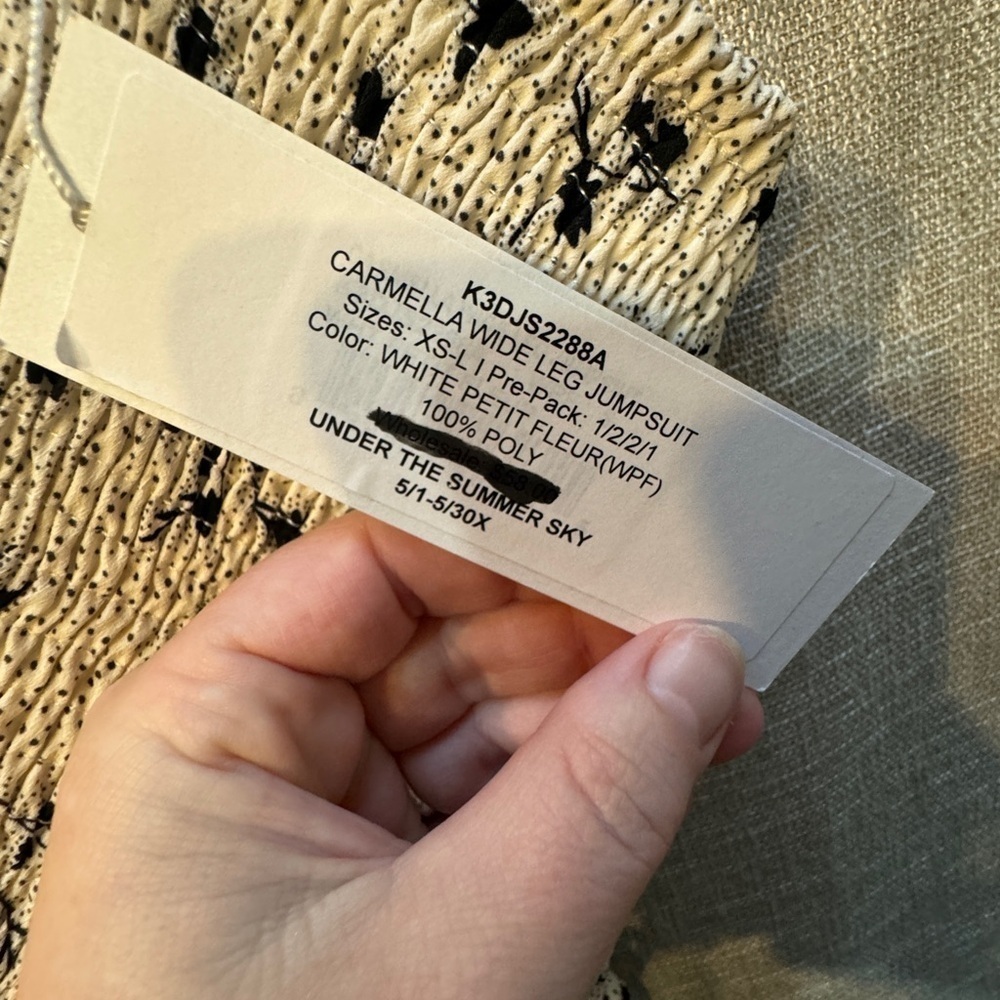 NEW BISHOP + YOUNG carmella wide leg jumpsuit “Under the Summer Sky” size small - Picture 7 of 14